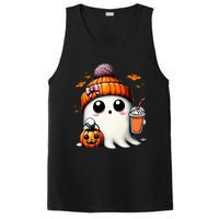 Cute Ghost Drinking Coffee Halloween Ghost Ice Coffee PosiCharge Competitor Tank