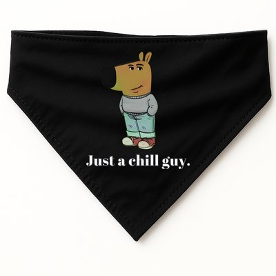 Chill Guy Dog Funny Chill Guy Meme USA-Made Doggie Bandana