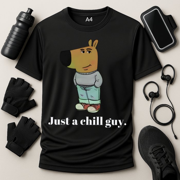Chill Guy Dog Funny Chill Guy Meme Cooling Performance Crew T-Shirt