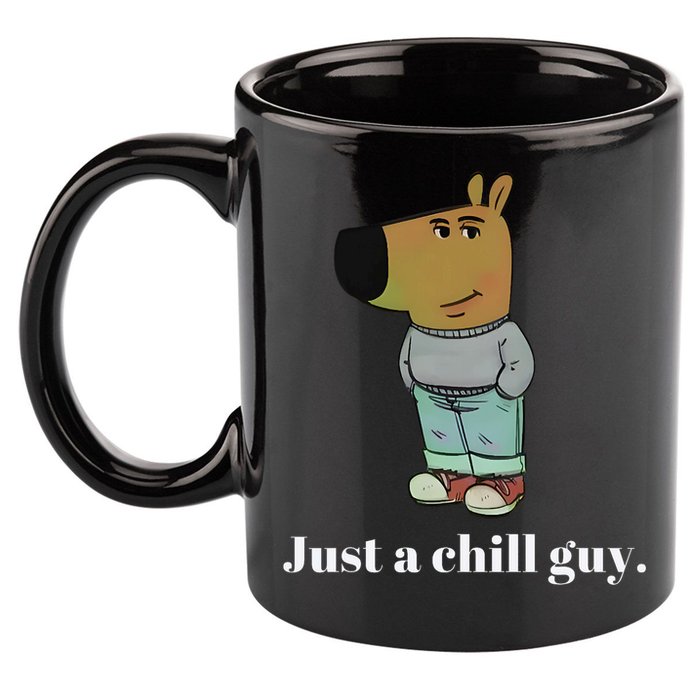 Chill Guy Dog Funny Chill Guy Meme 11oz C Handle Ceramic Mug
