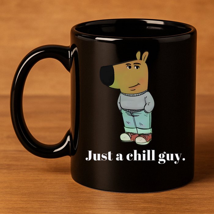 Chill Guy Dog Funny Chill Guy Meme 11oz C Handle Ceramic Mug