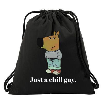 Chill Guy Dog Funny Chill Guy Meme Drawstring Bag
