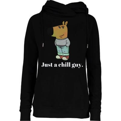 Chill Guy Dog Funny Chill Guy Meme Womens Funnel Neck Pullover Hood
