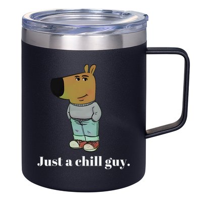 Chill Guy Dog Funny Chill Guy Meme 12oz Stainless Steel Coffee Mug