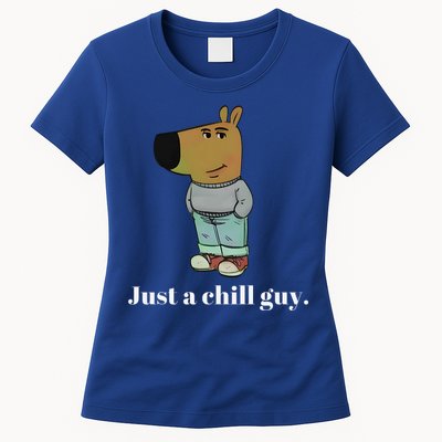 Chill Guy Dog Funny Chill Guy Meme Womens T-Shirt