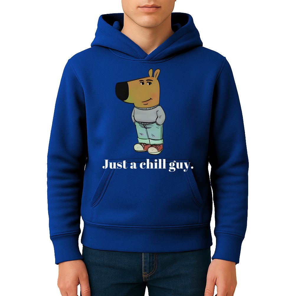 Chill Guy Dog Funny Chill Guy Meme Kids Hoodie