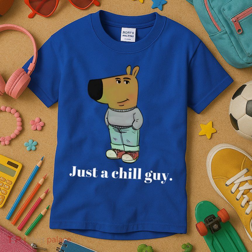 Chill Guy Dog Funny Chill Guy Meme Kids T-Shirt