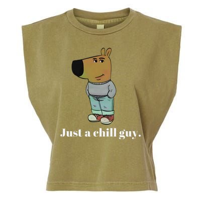 Chill Guy Dog Funny Chill Guy Meme Garment-Dyed Women's Muscle Tee