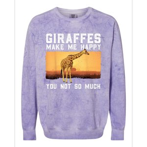 Cute Giraffe Design For Women Adult Safari Giraffe Lover Colorblast Crewneck Sweatshirt