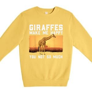 Cute Giraffe Design For Women Adult Safari Giraffe Lover Premium Crewneck Sweatshirt