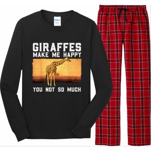 Cute Giraffe Design For Women Adult Safari Giraffe Lover Long Sleeve Pajama Set