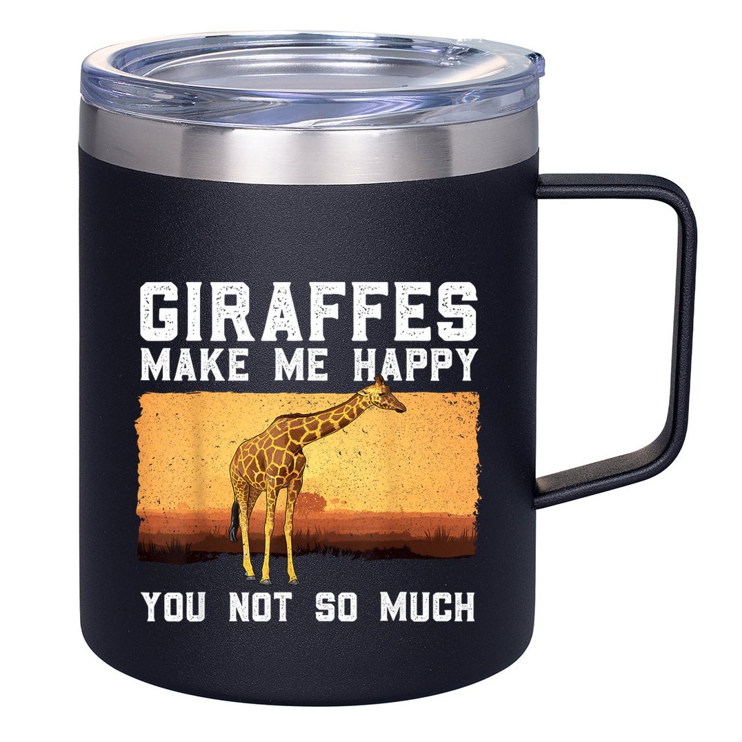 Cute Giraffe Design For Women Adult Safari Giraffe Lover 12oz Stainless Steel Coffee Mug