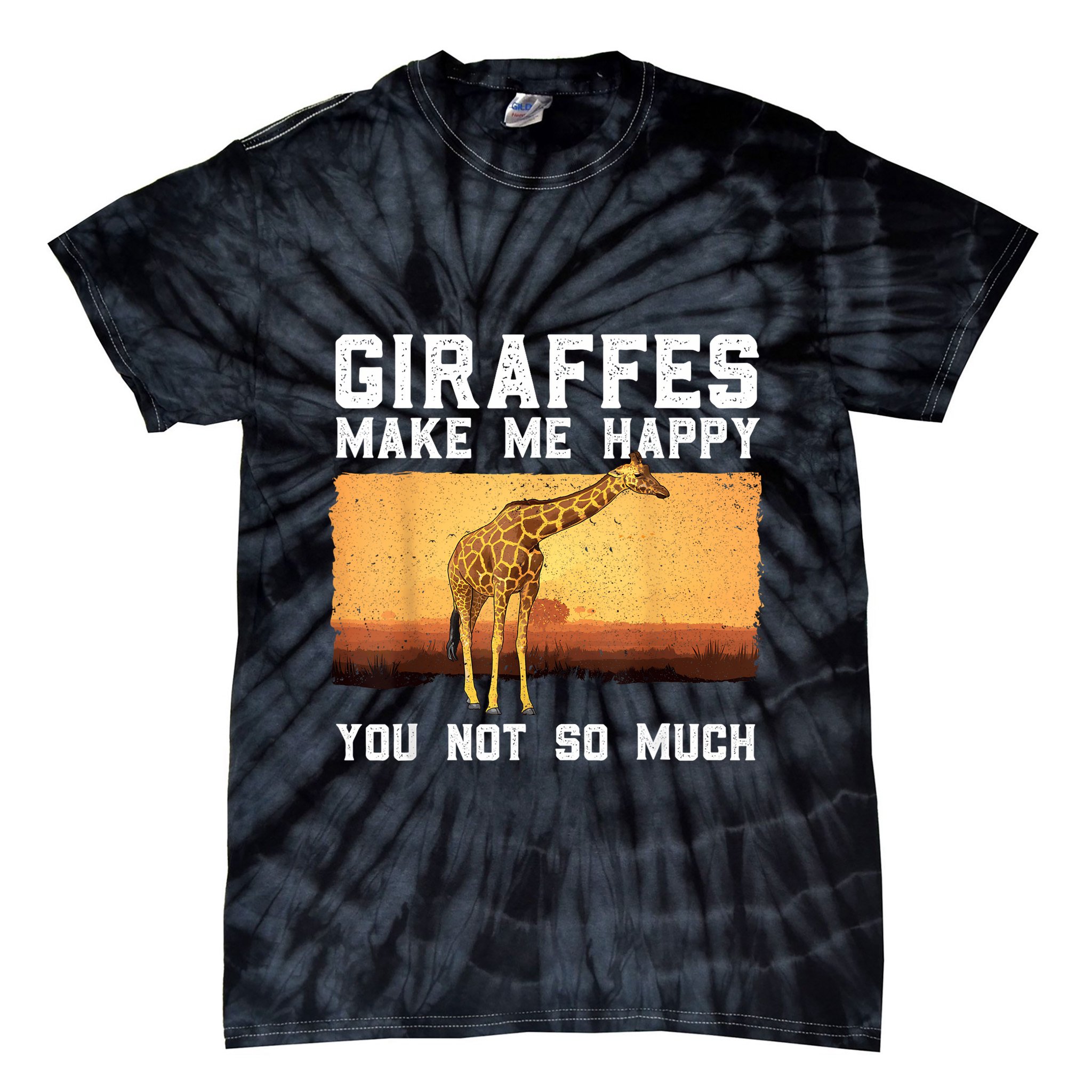 Cute Giraffe Design For Women Adult Safari Giraffe Lover Tie-Dye T-Shirt