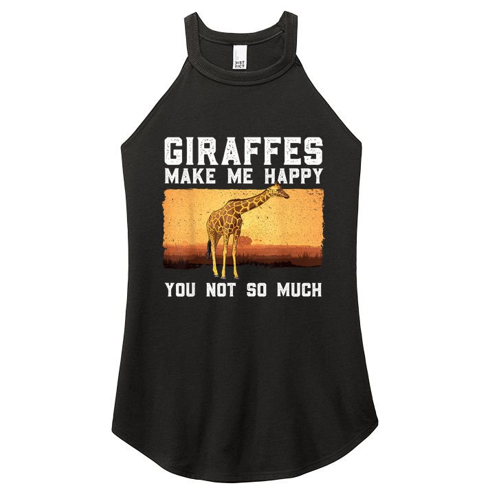 Cute Giraffe Design For Women Adult Safari Giraffe Lover Women's Perfect Tri Rocker Tank