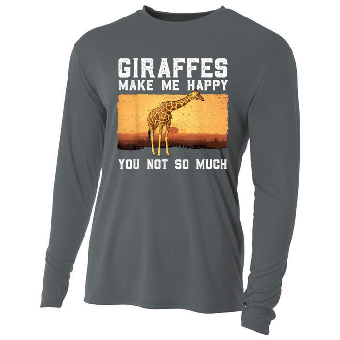 Cute Giraffe Design For Women Adult Safari Giraffe Lover Cooling Performance Long Sleeve Crew