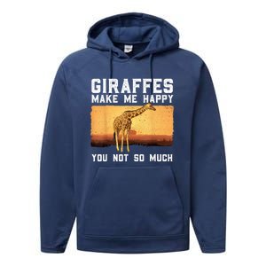 Cute Giraffe Design For Women Adult Safari Giraffe Lover Performance Fleece Hoodie