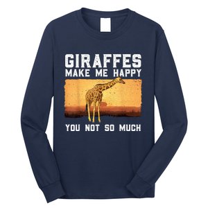 Cute Giraffe Design For Women Adult Safari Giraffe Lover Long Sleeve Shirt