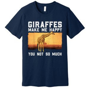 Cute Giraffe Design For Women Adult Safari Giraffe Lover Premium T-Shirt