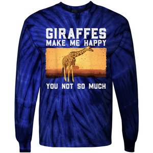 Cute Giraffe Design For Women Adult Safari Giraffe Lover Tie-Dye Long Sleeve Shirt