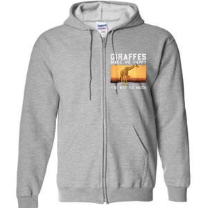 Cute Giraffe Design For Women Adult Safari Giraffe Lover Full Zip Hoodie