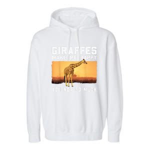 Cute Giraffe Design For Women Adult Safari Giraffe Lover Garment-Dyed Fleece Hoodie