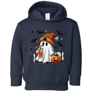 Cute Ghost Drinking Coffee Halloween Ghost Coffee Women Gift Toddler Hoodie