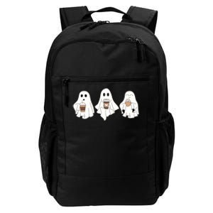 Cute Ghost Drinking Coffee Halloween Ghost Ice Coffee Daily Commute Backpack