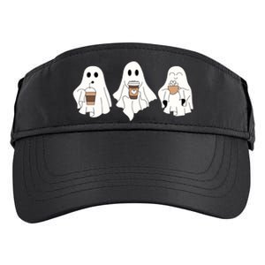 Cute Ghost Drinking Coffee Halloween Ghost Ice Coffee Adult Drive Performance Visor