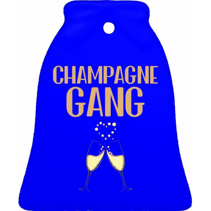 Champagne Gang Day Ing Beach Brunch Top Gift Ceramic Bell Ornament