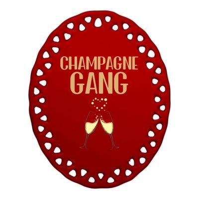 Champagne Gang Day Ing Beach Brunch Top Gift Ceramic Oval Ornament