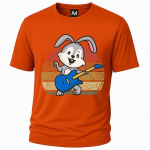 Cute Guitar Easter Bunny Dad Music Bunny Guitar Easter Meaningful Gift Cooling Performance Crew T-Shirt