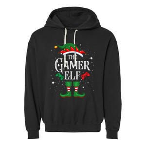 Christmas Gamer Elf Matching Family Group The Gamer Elf Garment-Dyed Fleece Hoodie