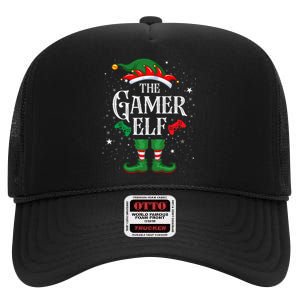 Christmas Gamer Elf Matching Family Group The Gamer Elf High Crown Mesh Back Trucker Hat