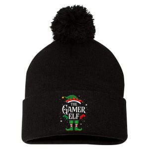 Christmas Gamer Elf Matching Family Group The Gamer Elf Pom Pom 12in Knit Beanie