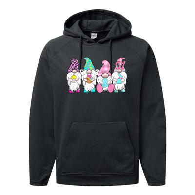 cute Gnome Easter Egg Hunting And Basket Performance Fleece Hoodie