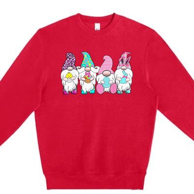 cute Gnome Easter Egg Hunting And Basket Premium Crewneck Sweatshirt