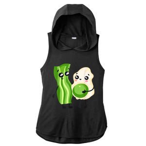 Cute Green Eggs Ham Smile Face Brunch Breakfast Costume Ladies PosiCharge Tri-Blend Wicking Draft Hoodie Tank