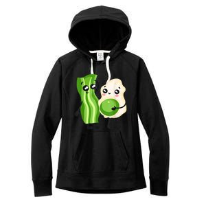 Cute Green Eggs Ham Smile Face Brunch Breakfast Costume Women's Fleece Hoodie