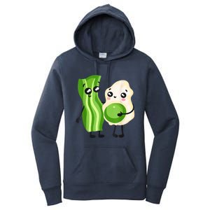 Cute Green Eggs Ham Smile Face Brunch Breakfast Costume Women's Pullover Hoodie