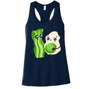 Cute Green Eggs Ham Smile Face Brunch Breakfast Costume Women's Racerback Tank