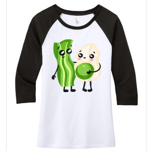 Cute Green Eggs Ham Smile Face Brunch Breakfast Costume Women's Tri-Blend 3/4-Sleeve Raglan Shirt