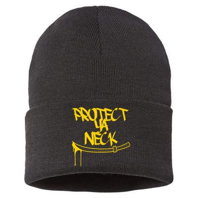 Classic Golden Era 90s Hiphop Music Quote Protect Sustainable Knit Beanie