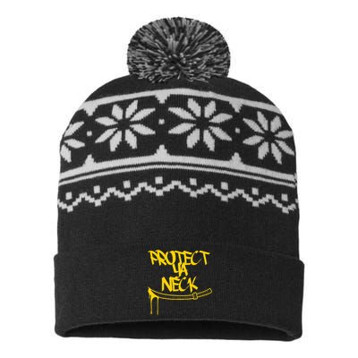 Classic Golden Era 90s Hiphop Music Quote Protect USA-Made Snowflake Beanie