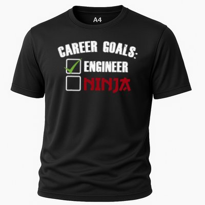 Career Goals Engineer Ninja Funny Joke Engineering Cooling Performance Crew T-Shirt