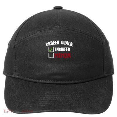Career Goals Engineer Ninja Funny Joke Engineering 7-Panel Snapback Hat