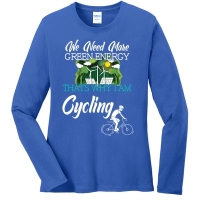 Cycling Green Energy Against Climate Change Gift Ladies Long Sleeve Shirt