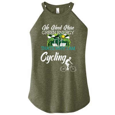 Cycling Green Energy Against Climate Change Gift Women’s Perfect Tri Rocker Tank