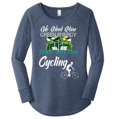 Cycling Green Energy Against Climate Change Gift Women's Perfect Tri Tunic Long Sleeve Shirt