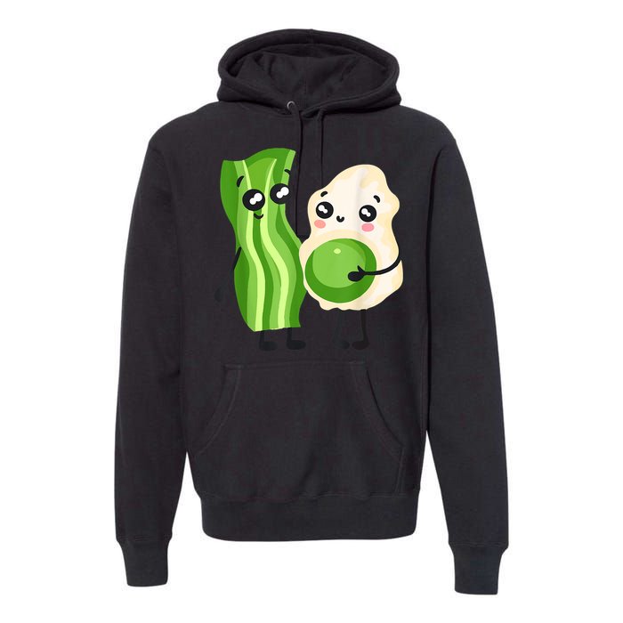 Cute Green Eggs Ham Smile Face Brunch Breakfast Costume Premium Hoodie