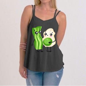 Cute Green Eggs Ham Smile Face Brunch Breakfast Costume Women's Strappy Tank